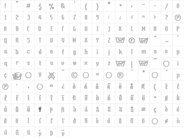 CoolWoolCottonClubLL Regular Character Map
