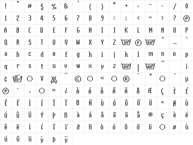 CoolWoolLL Regular Character Map