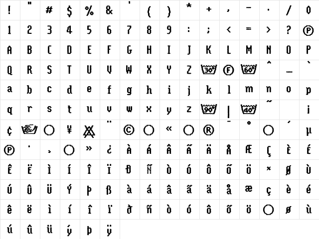 CoolWoolStoneWashedLL Regular Character Map
