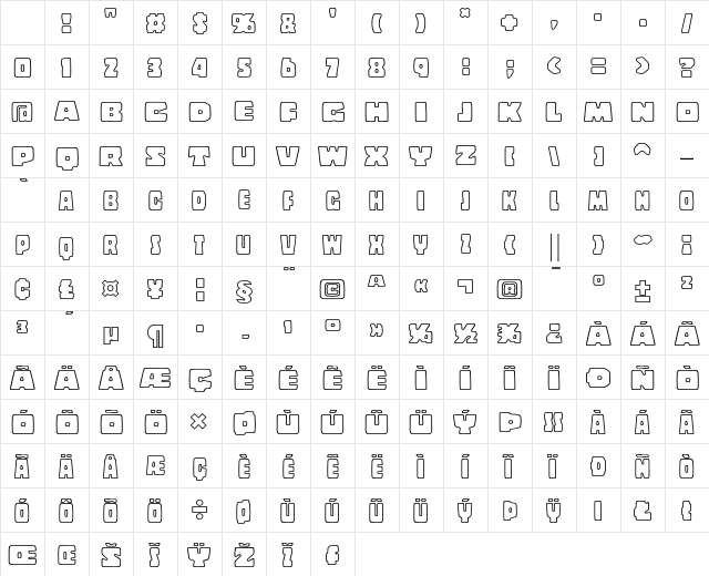 Copal Outline Character Map Copal Outline Character Map