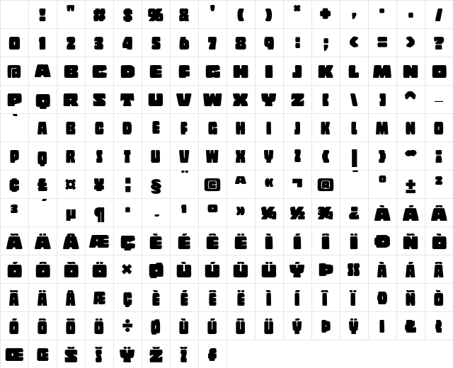 Copal Solid Character Map