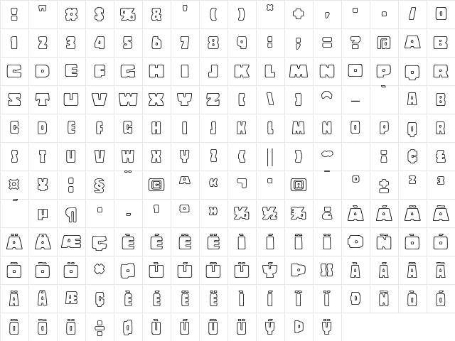 Copal Std Outline Character Map