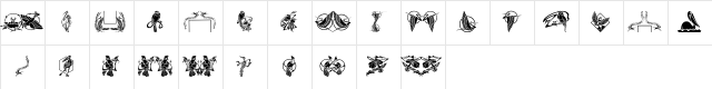 Bird Stencil Design Regular Character Map