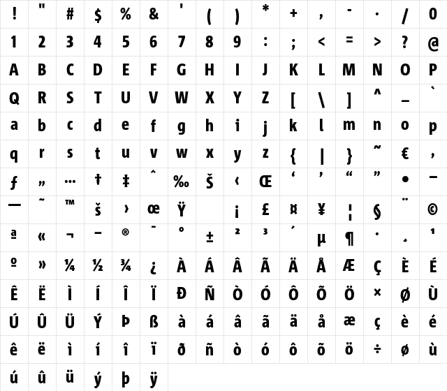 Corpid Cd LF Heavy Character Map Corpid Cd LF Heavy Character Map