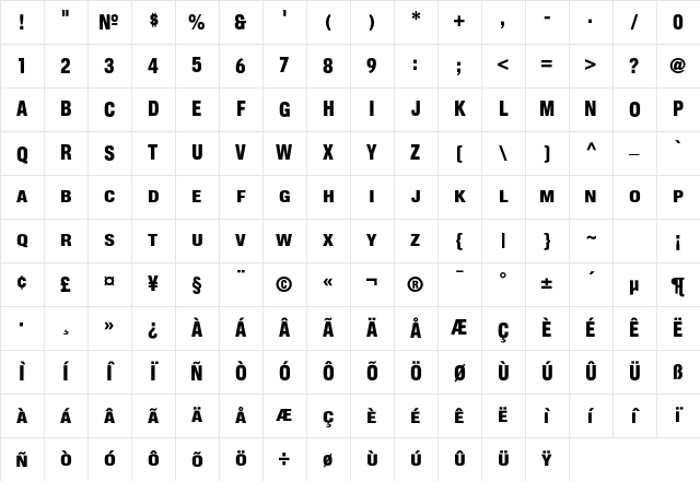 CorpusGothicSmallCaps Regular Character Map
