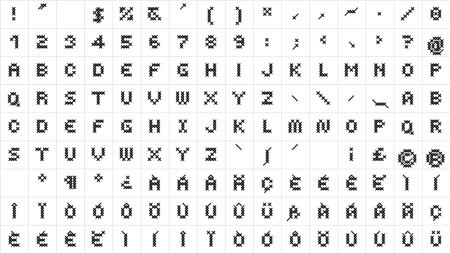 Costura Bold Character Map