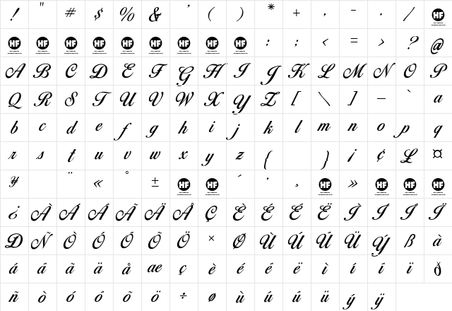 Birds of Paradise  Personal use Regular Character Map