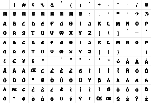 Craftstone Regular Character Map Craftstone Regular Character Map