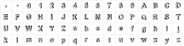 C rial black Regular Character Map