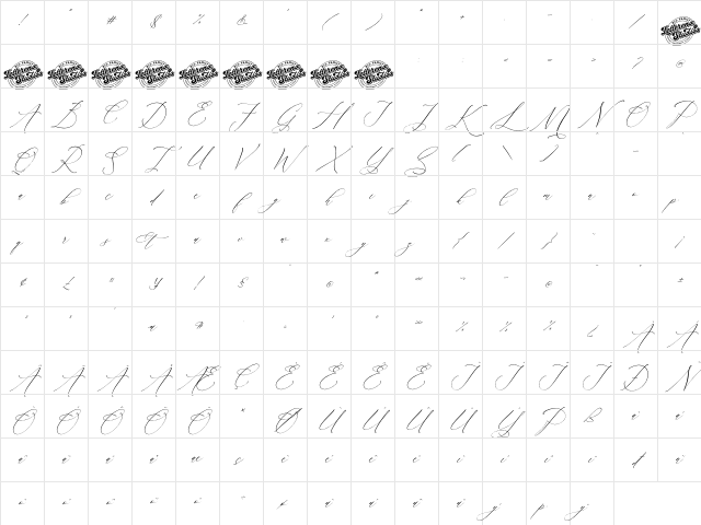 Creattons Balleryna DEMO Italic Character Map