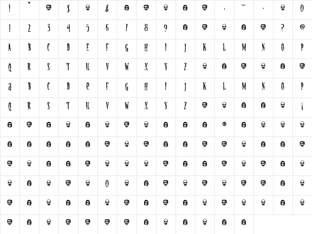 Creature Regular Character Map