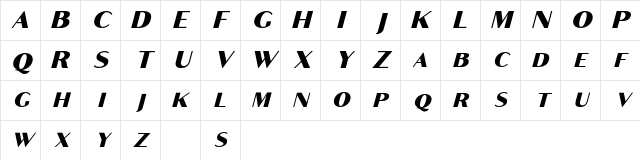 Croco Free Italic Character Map