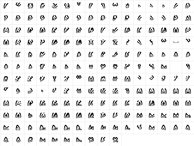 Dack Shattered Character Map