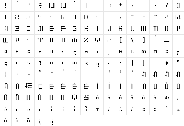 Dahgir Square Character Map Dahgir Square Character Map