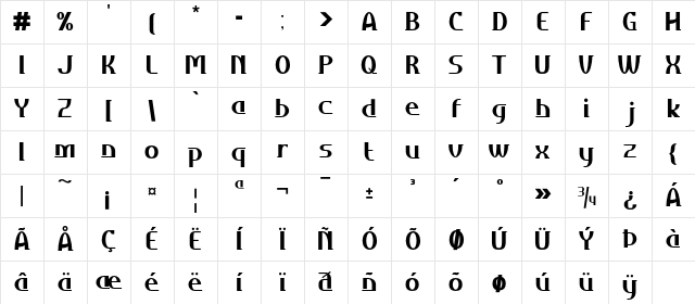Daimor Black Regular Character Map