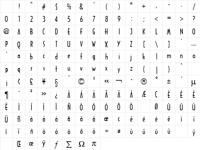 Arquitectura Regular Character Map