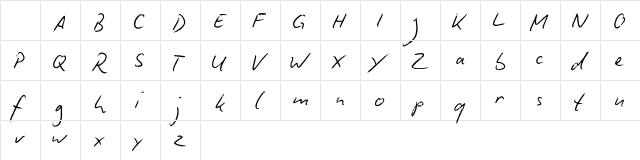 Biro Script reduced Regular Character Map Biro Script reduced Regular Character Map