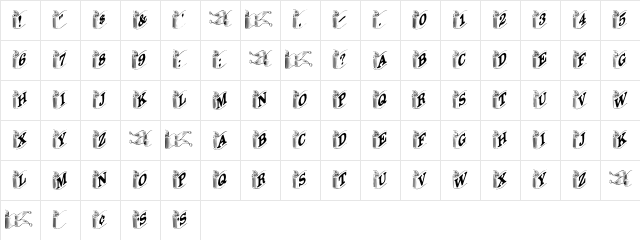 DavysRibbons Regular Character Map