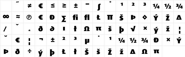 DaxWide BlackExpert Character Map DaxWide BlackExpert Character Map
