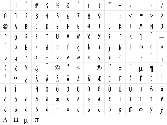 Arquitectura Medium Character Map Arquitectura Medium Character Map
