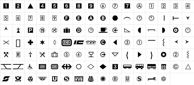 DB Pi One BQ Regular Character Map
