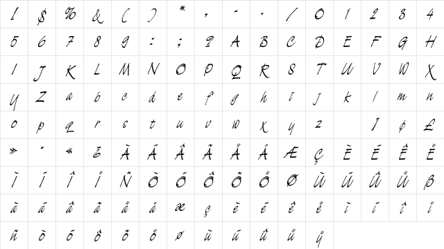DemianEF Regular Character Map DemianEF Regular Character Map