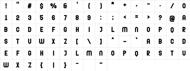 Dexoljack Regular Character Map