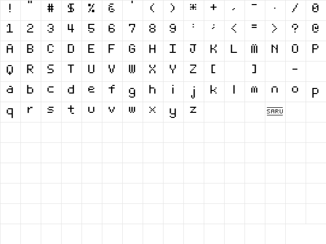 Bit Light10 (sRB) Regular Character Map Bit Light10 (sRB) Regular Character Map