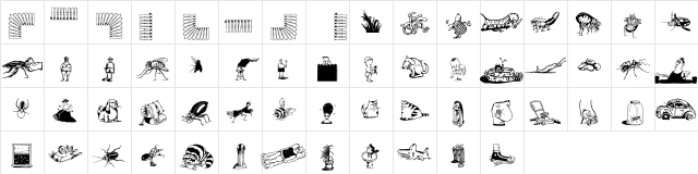 DfBackyardBeastiesITC Regular Character Map