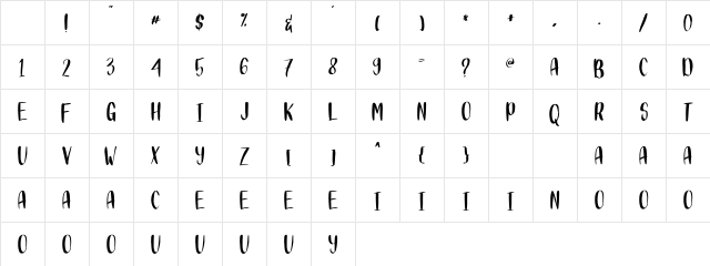 DIARY KIDIES Regular Character Map DIARY KIDIES Regular Character Map