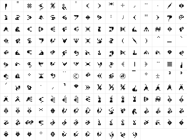 DigitalWaste Regular Character Map