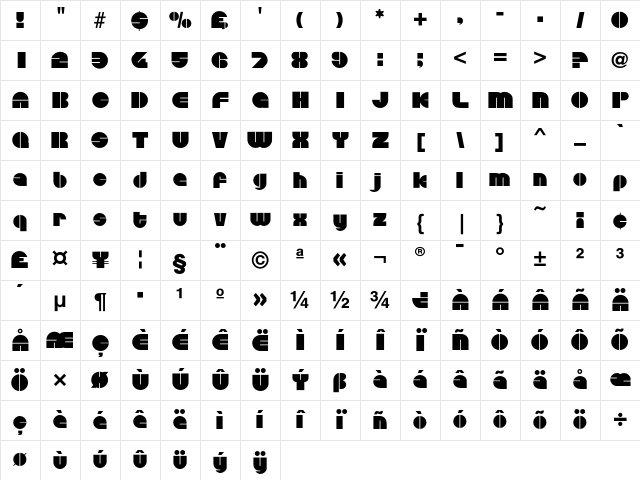 Disco Normal Character Map