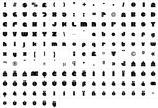 DiscoRegular Regular Character Map