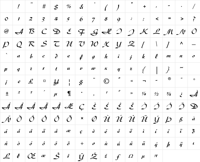 Diskus LT Std Bold Character Map
