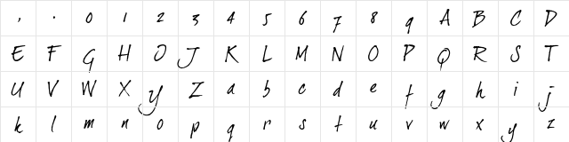 dearJoe 2 Regular Character Map dearJoe 2 Regular Character Map