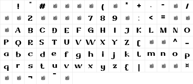 Dofend Black Regular Character Map