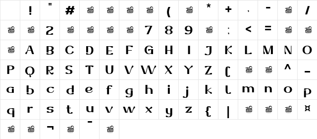 Dofend Bold Character Map Dofend Bold Character Map