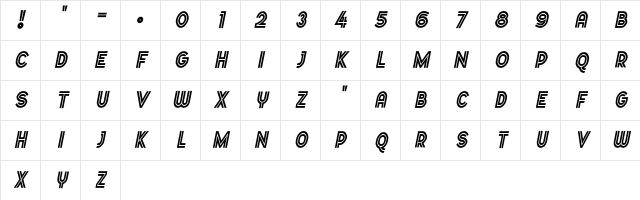 Dopest by MARSNEV Light Italic Character Map