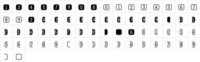 DoubleDigits SuperSquare Character Map