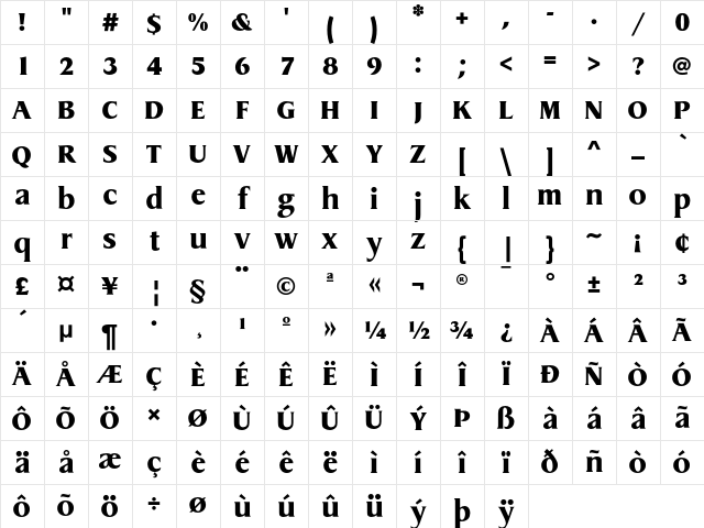 DragonEF ExtraBold Character Map DragonEF ExtraBold Character Map