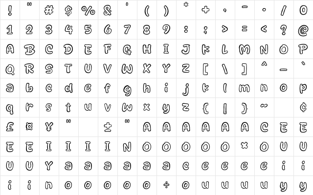 Drawliner Regular Character Map