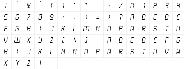 LCD Light Character Map