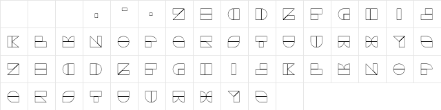 Drebiek Expanded Outline Character Map