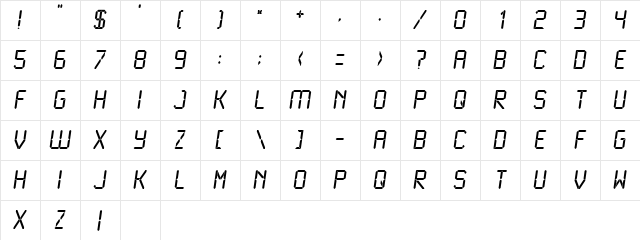 LCD Normal Character Map