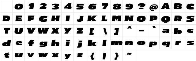 Drifter Regular Character Map Drifter Regular Character Map