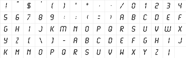 LCDMono2 Bold Character Map