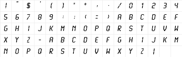 LCDMono Bold Character Map LCDMono Bold Character Map