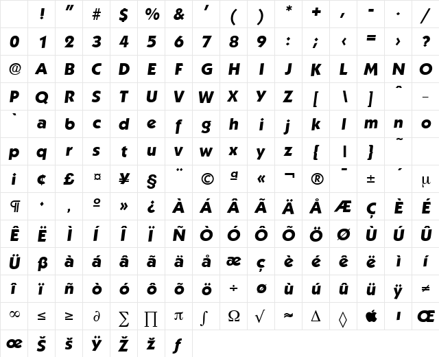 Koblenz-Serial-ExtraBold RegularItalic Character Map Koblenz-Serial-ExtraBold RegularItalic Character Map