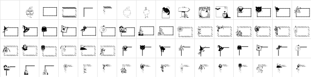 LCR Frightful Frames Regular Character Map