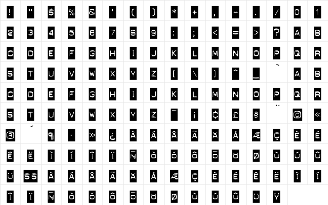 Dynamoe Regular Character Map